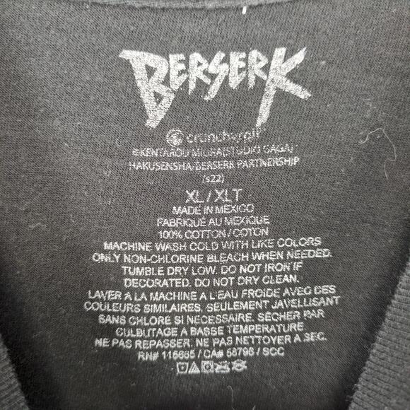 Berserk Anime Men's XL Graphic T-Shirt Short Sleeve Black Swordsman Guts Manga - Picture 2 of 10